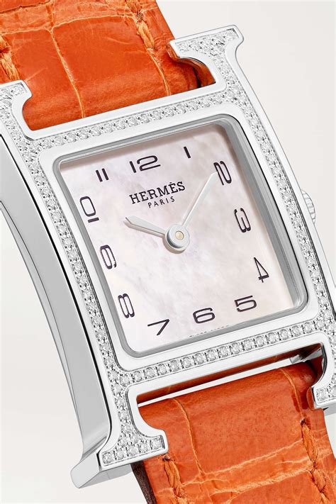 hermes paris mother of pearl watch|HERMÈS TIMEPIECES Heure H 21mm mini stainless .